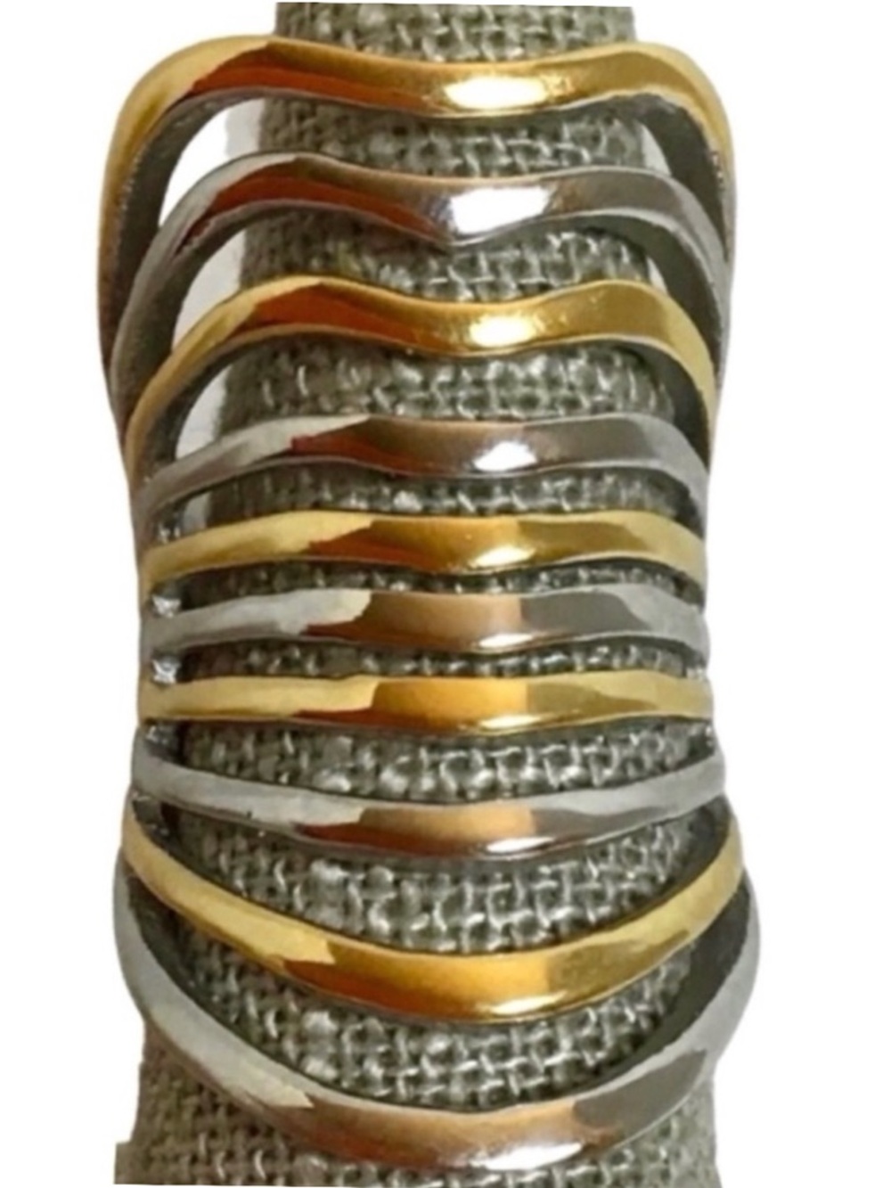 Stainless Steel Two-Tone Freeform Ring (NWT) (Size: 6) - Picture 7 of 12